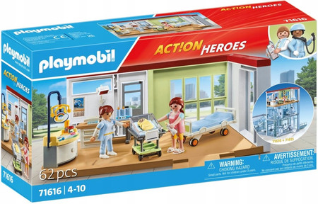 OUTLET Playmobil Action Heroes Oddział położniczy 71616 Szpital Klinika Położna