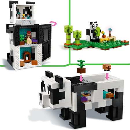 LEGO Minecraft trzypiętrowy dom w kształcie pandy bambusowa dżungla 21245