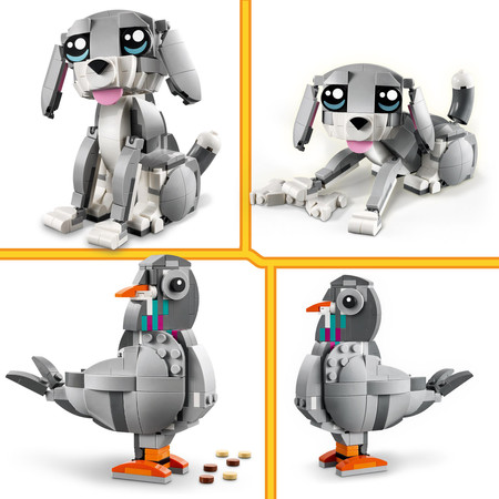 LEGO Creator 3w1 31163 Psotny Kot Pies Gołąb Ruchome Części Zwierzątka