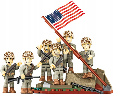 Klocki COBI 2059 Raising the Flag on Iwo Jima 1945 6 FIGUREK MARINES USA