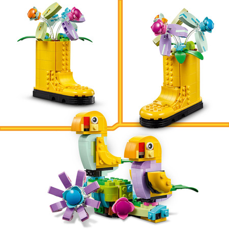 LEGO Creator 3w1 31149 Kwiaty w Konewce Żółty Kalosz Ruchome Ptaki 3in1