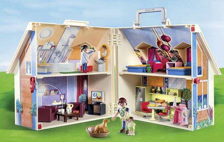 OUTLET Playmobil Przenośny domek dla lalek z wyposażeniem Dollhouse 70985