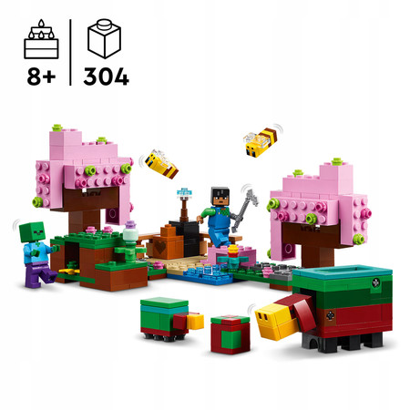 LEGO Minecraft 21260 Wiśniowy Ogród Sunny Zombie 2x Pszczoła 2x Niuchacz