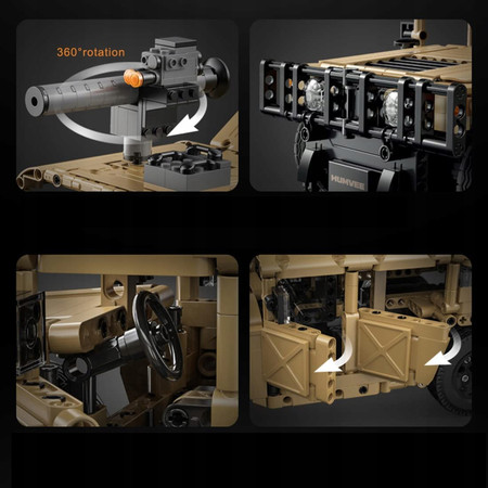 Klocki CaDa Samochód Auro Humvee Off-Roader 628EL C51202W Zdalnie Sterowany