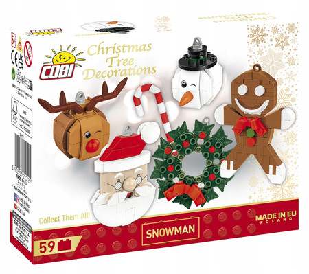 COBI 20012 Christmas tree decorations Ozdoba na choinkę Bałwan Bombka