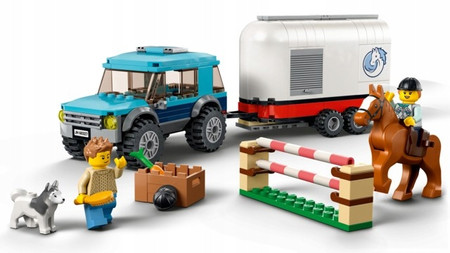 LEGO Samochód terenowy Auto SUV + przyczepa Koń Figurki 60327