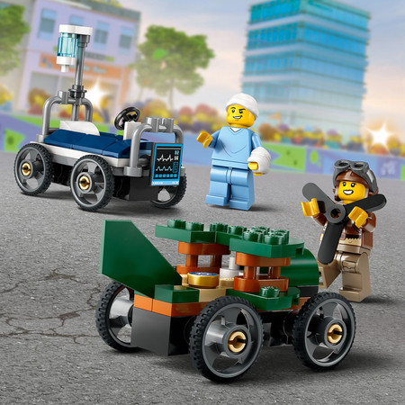 LEGO 60459 City - Zestaw wyścigówek: samolot kontra łóżko szpitalne Miasto