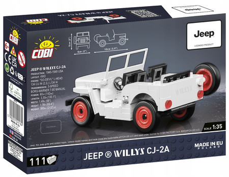 COBI 24518 JEEP WILLYS CJ-2A Wersja biała 111 KL.