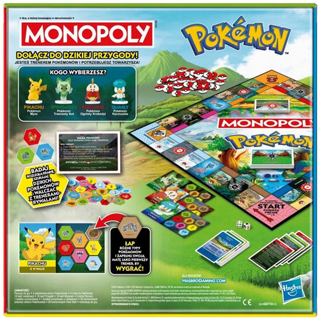 Monopoly Gra planszowa Rodzinna Strategiczna Pokemon Hasbro Gaming