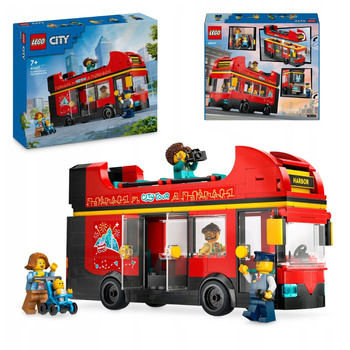 LEGO City 60407 Autobus Czerwony Piętrowy Autokar 5 Figurek Zdejmowany Dach