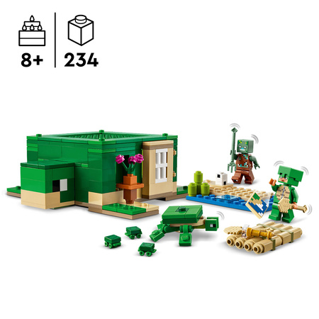 LEGO Minecraft Otwierany Dom na plaży żółwi 21254 Wojownik Utopiec Żółw