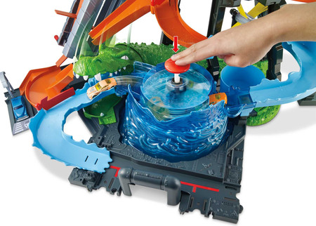 Tor Samochodowy Mattel Hot Wheels City FTB67 Mega Myjnia Atak Krokodyla