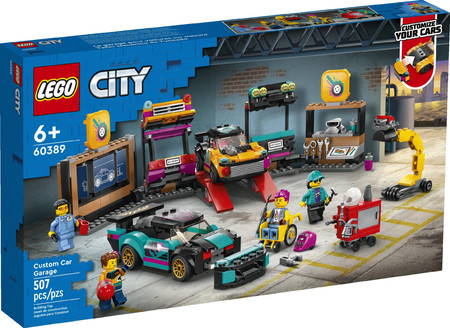 LEGO City 2x Samochód 4 Fig Warsztat Garaż Tuning 60389