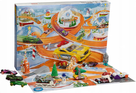 Hot Wheels Kalendarz adwentowy 8 autek 16 akcesoriów 24 okienka