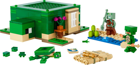 LEGO Minecraft Otwierany Dom na plaży żółwi 21254 Wojownik Utopiec Żółw