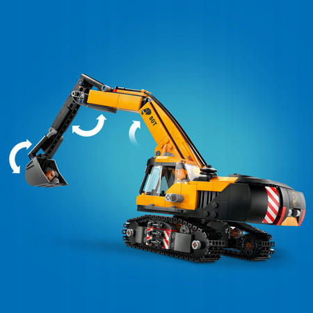 Lego City 60420 Żółta Koparka Pojazd Budowlany z Obracaną Kabiną 3 Figurki