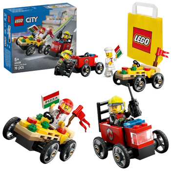 LEGO 60458 City Zestaw wyścigówek pizza kontra wóz strażacki Miasto Wyścig