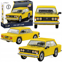 COBI 24588 Klocki FSO 125p 1.5 ME Żółty Duży Fiat Samochód Osobowy Auto