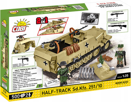 COBI HC WWII HALF-TRACK SD.KFZ.251/10 AUSF.D 500 KL. 3130
