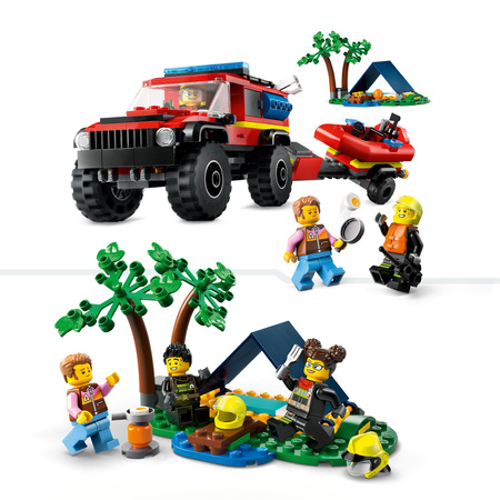 LEGO City Samochód Terenowy SUV Auto Wóz strażacki z łodzią ratunkową 60412