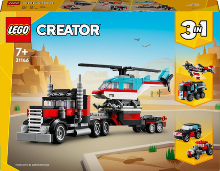 LEGO Creator 3in1 31146 Samochód Ciężarówka helikopter Cysterna SUV Samolot