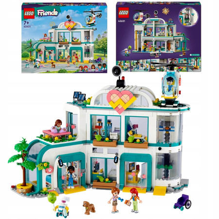 LEGO Friends 42621 Szpital Duży Zestaw Helikopter Oddział Położniczy Winda