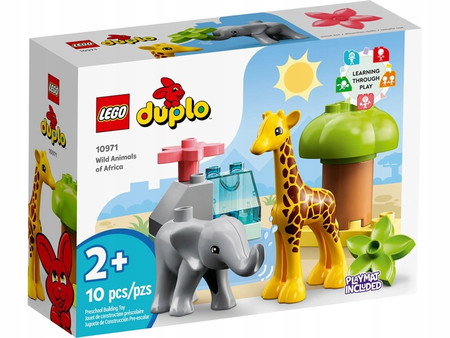 LEGO Duplo 10971 Dzikie Zwierzęta Słoń Żyrafa Duże klocki dla 2 3 4 Latka
