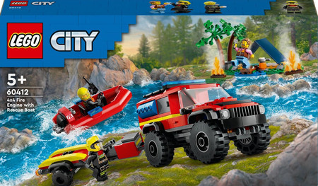 OUTLET LEGO City Samochód Terenowy SUV Auto Wóz strażacki z łodzią ratunkową 60412